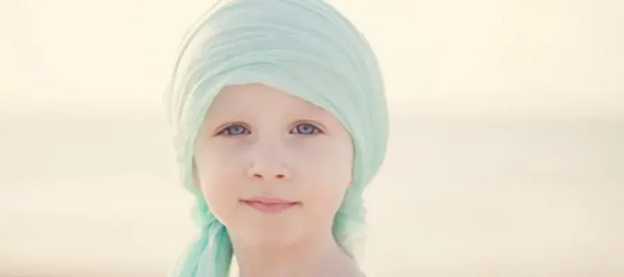 Child wearing a headwrap