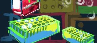 illustration of test tube tray