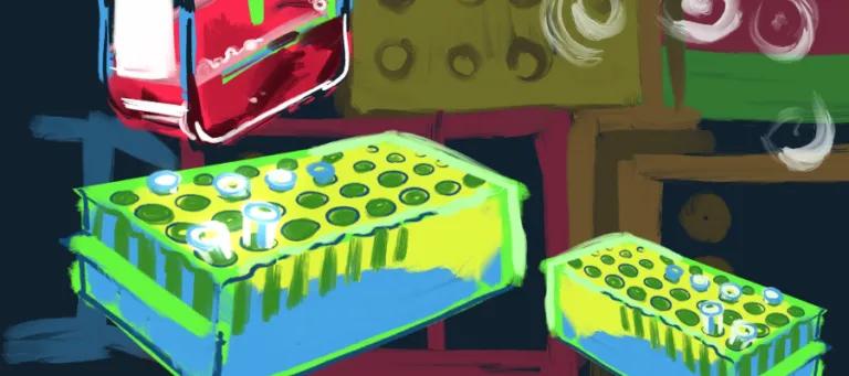 illustration of test tube tray