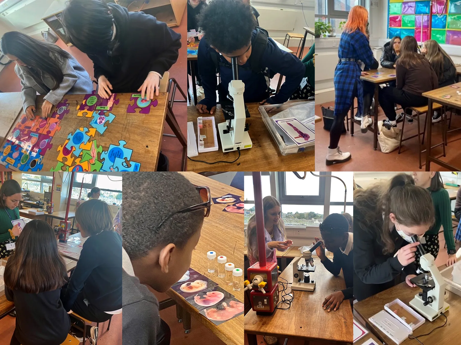 Students from Liberton High School doing experiments