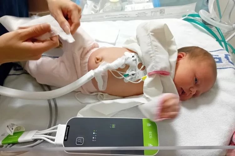 Baby having its ECG