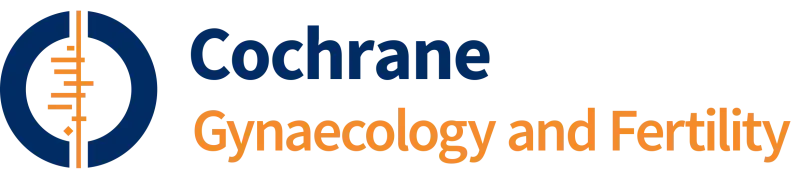 Logo for Cochrane Gynaecology and Fertility, in dark blue and orange. 