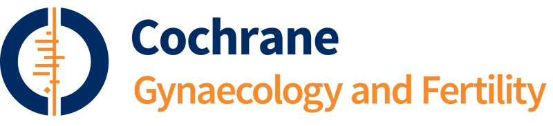 Logo for Cochrane Gynaecology and Fertility, in dark blue and orange. 