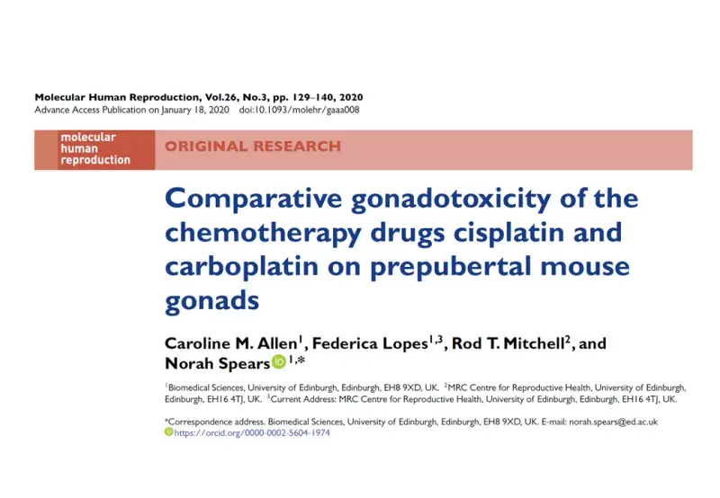 Comparative gonadotoxicity of the chemotherapy drugs cisplatin and carboplatin on prepubertal mouse gonads paper